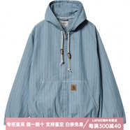 CarharttWIP SS24 Menard Jacket 方形標簽松緊袖口和底帶袋鼠口袋撞色縫 藍色 M
