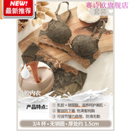 賽詩歐性感內(nèi)衣女聚攏上托調(diào)整型收副乳無鋼圈舒適蕾絲罩套裝 藤蔓綠套裝 M 34/75[AB通杯】