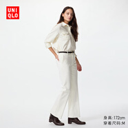 優(yōu)衣庫女裝修身喇叭牛仔褲/彈力水洗產(chǎn)品25秋冬新款480782 479003 480782/01乳白色 S /155/64A