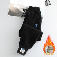 朵貌秋冬新款韓版寬松顯瘦加絨哈倫褲女休閑運動(dòng)時(shí)尚百搭加厚闊腿長(cháng)褲 黑色 加絨 M 建議95-110斤