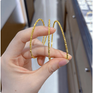 俏閃亮金包銀記憶彈力蹦迪珠金色爆閃碎金子手鏈手鐲手環(huán)纏繞手串 金包銀閃電蹦迪女士手鐲 約14克包金1.2克