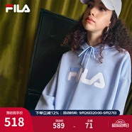 斐樂（FILA）官方多彩衛(wèi)衣長袖情侶裝寬松時尚運動連帽套頭衫男女上衣印花 （加絨）純真藍-LB M 170/92A