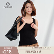 帕什羊絨吊帶女100%山羊絨純色修身百搭針織背心PS-131 經(jīng)典黑 L （110-130斤）