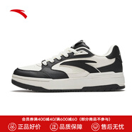 安踏（ANTA）982丨王一博同款板鞋男女款季厚底增高休閑運動(dòng)鞋112448068 【男款】象牙白/基礎黑-2 39