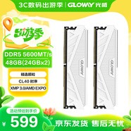 光威（Gloway）48GB(24GBx2) DDR5 5600 臺式機內存條 天策 馬甲條 精選顆粒 CL40 皓月白