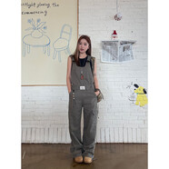 川川也美式覆古原創(chuàng  )工裝抱嬰袋褲男女水洗多口袋抽繩設計感休閑 深咖色 XS