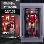 奇立彩漫威寸鋼鐵俠格納庫套裝人偶可動模玩擺件兒童男生禮物 4寸格納庫版-M6 授權現貨閃發(fā)