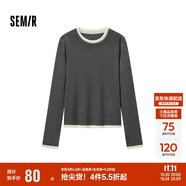 森馬（Semir）針織衫女撞色假兩件內(nèi)搭冬季2024含羊毛套頭毛衫修身109724107012