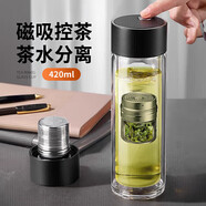PAKCHOICE茶水分離杯磁彈泡茶磁吸力玻璃水杯子男士雙層防燙便攜車(chē)載耐高溫