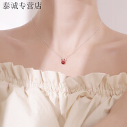 KZD老鳳凰999足銀純銀石榴石麋鹿項鏈簡約甜美小清新森系鹿角配飾 石榴石麋鹿項鏈同款