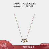 蔻馳（COACH）奧萊女士項(xiàng)鏈高級(jí)感時(shí)尚百搭飾品禮物 經(jīng)典標(biāo)志RONDELL項(xiàng)鏈 金色/白色