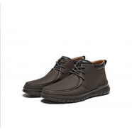 暇步士（Hush Puppies）2024冬舒適簡約男休閑皮鞋短靴B7F04DD4 深灰色 43