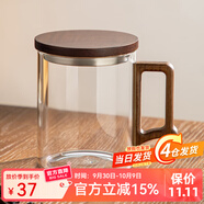 憶壺茶（YIHUTEA）茶杯泡茶杯茶水分離茶道杯玻璃水杯子男女辦公室大容量綠茶茶具杯 山雅杯-元色 800ml