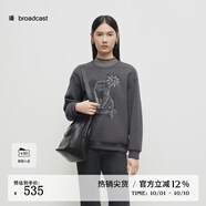 播商場(chǎng)同款灰色無(wú)帽衛衣女25早春新款寬松圓領(lǐng)上衣女BDS1VD1569 G10遠山 XS
