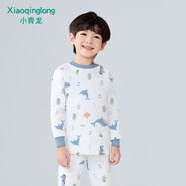 小青龍新款兒童內衣套裝純棉春秋長(cháng)袖男女寶寶秋衣褲套裝 藍鯨魚(yú)（男寶寶） 130 (建議120-130cm)