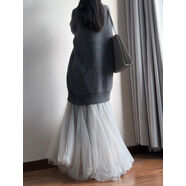 讀衣術(shù)中長(zhǎng)款灰色針織開衫女秋冬加厚粗棒針毛衣外套慵懶風(fēng)外搭 灰色 均碼 均碼