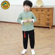 G.DUCKKIDS小黃鴨童裝漢服男童夏裝棉質(zhì)兒童古裝薄款中國風唐裝夏季寶寶六一 90 建議8090cm1歲半2歲 170 鳥語花香粉色aooomkq
