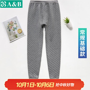 AB內(nèi)衣保暖褲秋冬男女褲夾棉三層保暖中老年單件棉毛秋褲 基礎(chǔ)款男士-深麻灰 4XL 【0°-10°】