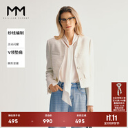 麥檬MM商場同款24秋新品重磅小香風(fēng)優(yōu)雅簡約短外套米白5F8213781 米白 M
