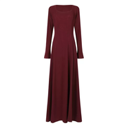 糯米子靜奢主義方領(lǐng)連衣裙女春秋顯瘦修身微胖純欲性感大碼裙子 紅色連衣裙常規款 M M