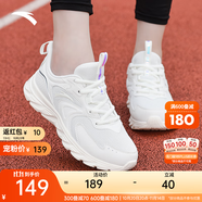安踏運(yùn)動(dòng)鞋女鞋秋冬新款防水皮面跑步鞋休閑鞋百搭輕便軟底減震小白鞋 【夏款-皮網(wǎng)透氣】象牙白 38.5 (240mm)