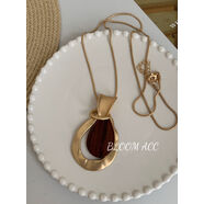 小眾ins風(fēng)波西米亞感木頭吊墜長(cháng)版項鏈百搭休閑簡(jiǎn)約毛衣煉鏈 金色