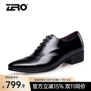 零度男士皮鞋男 尖頭大碼正裝鞋頭層牛皮商務(wù)男鞋系帶英倫結(jié)婚鞋 經(jīng)典版-黑色【官方發(fā)售】 46
