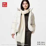 優(yōu)衣庫女裝無縫羽絨連帽外套/外套夾克25秋冬新款478577 01 乳白色 M /160/84A