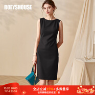 ROEYSHOUSE羅衣職場女裝無袖連衣裙夏新款簡約知性修身顯瘦裙子01790 黑色 L