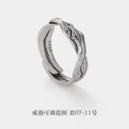 翼力原創(chuàng)設(shè)計(jì)松柏純銀戒指男ins潮單身男士指環(huán)男生單戒自律復(fù)古 松柏戒指