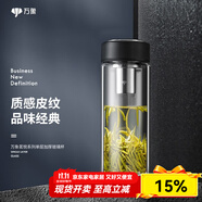 萬象（WANXIANG）玻璃杯單層玻璃水杯便攜男女辦公茶杯商務(wù)水晶杯女生便攜玻璃杯子 U4R-皮紋黑660ml