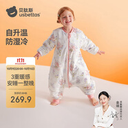 貝肽斯嬰兒睡袋暖姜恒溫兒童分腿睡袋嬰幼兒防踢被睡衣冬季加厚?甜夢(mèng)XL