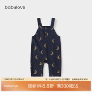 babylove男女寶寶背帶褲春秋洋氣長(zhǎng)褲嬰兒連體褲外出純棉休閑褲子 月牙彎 80