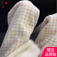 AEMAPE加絨加厚千鳥格休閑直筒褲女2025秋冬新款高腰直筒休閑窄版闊腿褲 系色(外層水貂絨) YK940 M (建議95-105斤)