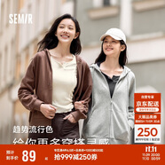 森馬梅花系列外套女寬松插肩袖刺繡春秋休閑連帽夾克109524108001