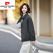 皮爾卡丹（pierre cardin）毛呢外套女休閑韓版寬松高級感氣質(zhì)雙面呢秋冬2025年新款呢子上衣 碳灰色 S 155/80A S