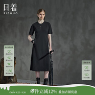 日著RIZHUO【商場同款】T恤裙連衣裙2024夏季新女裝拼接純棉夏裙 星稀黑 S