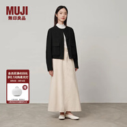 無(wú)印良品（MUJI） 女式 彈力起毛 開(kāi)衫式夾克 女外套秋季款 長(zhǎng)袖 BD0YSC4A 黑色 S (155/80A)