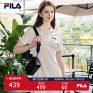 FILA斐樂女士連衣裙2025年夏季美式復(fù)古純色經(jīng)典顯瘦POLO領(lǐng)裙子 云白-WT XL 175/92A/XL