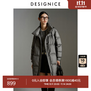 迪賽尼斯（DESIGNICE）冬季新款白鵝絨高級感通勤外套純色立領羽絨服女 深灰 M 建議拍前聯(lián)系客服確認