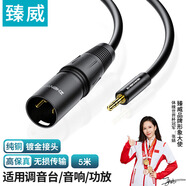 臻威（ZHENWEI）3.5轉卡農公線(xiàn) 5米 無(wú)線(xiàn)電容公對公音頻線(xiàn) 麥克風(fēng)接電腦聲卡 調音臺線(xiàn) 話(huà)筒線(xiàn) 3.5對卡儂公