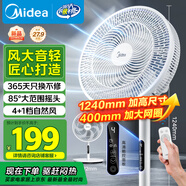 美的（Midea）【颶風(fēng)節(jié)能】七葉柔風(fēng)立式電風(fēng)扇/家用輕音落地扇/臺式小型風(fēng)扇/大風(fēng)力遙控定時搖頭風(fēng)扇 SAH35BSJ