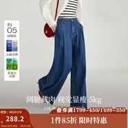 茵曼（INMAN）2025秋冬女裝新款襯衫女士法式花邊萊賽爾襯衫長(cháng)袖襯衣 深牛仔藍-18518107 XL 襯衫（29牛仔褲）