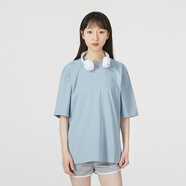 阿迪達(dá)斯（adidas）三葉草短袖T恤女夏季新運(yùn)動(dòng)服訓(xùn)練健身半袖休閑透氣圓領(lǐng)棉質(zhì)女裝 HF0271-淡灰-純棉面料 XS