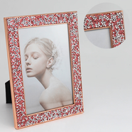 RSRDDY簡(jiǎn)約帶鉆金屬相框6寸8寸7寸10寸感擺臺a4照片婚紗照掛墻 閃鉆玫紅 6寸10點(diǎn)2*15點(diǎn)2cm