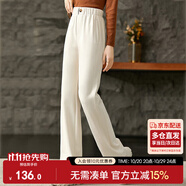 尚都比拉黑色顯瘦直筒休閑褲女秋冬慵懶風(fēng)氣質(zhì)高級(jí)感針織褲子 云霜 XL 