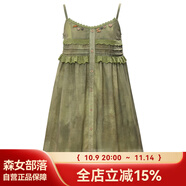 森女部落原創(chuàng)度假海邊波西米亞復古蕾絲連衣裙氣質(zhì)吊帶流蘇短裙女 短款吊帶裙（單件） S