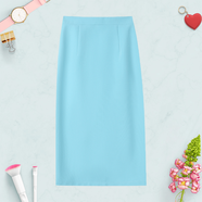 春夏新款職業(yè)半身裙女裝復古高腰包臀裙修身顯瘦一步裙中長(cháng)款包裙 天藍色 3XL