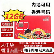 香港電話(huà)卡鴨聊佳大中華流量卡365天/18/21GB香港澳門(mén)手機卡批發(fā) 大中華0月租30天12GB流量卡