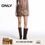 ONLY秋季時(shí)尚酷感做舊高腰PU超短裙半身裙女|12446S004 H9Z 巧克力棕 S (160) 64A